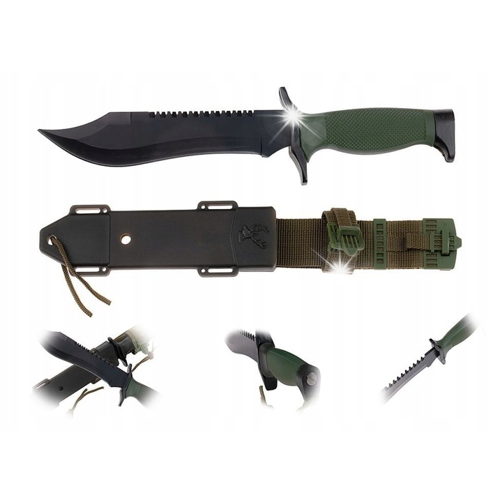 Cutit tactic BSH ADVENTURE N-318B, profil maceta, inox 420, 307mm, cu husa