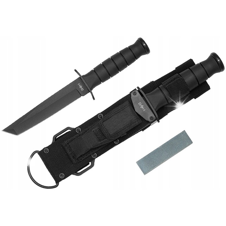 Cutit tactic BSH Adventure N-308A, profil tanto, inox, 265mm, cu teaca multifunctionala si piatra de ascutit
