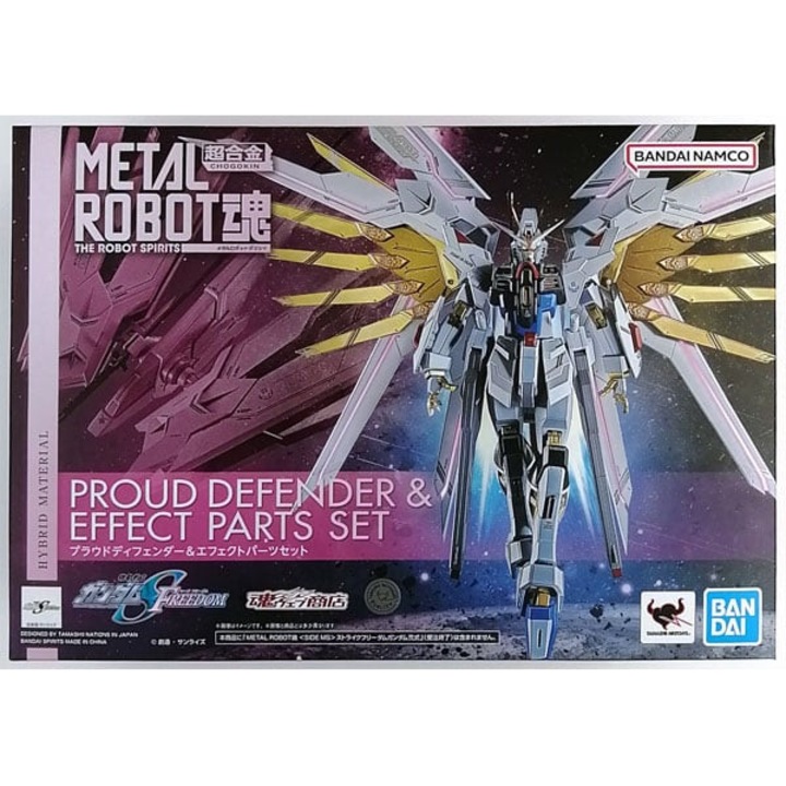 Set accesorii Metal Robot Spirits Proud Defender cu efecte, Bandai, alb și auriu, pentru Gundam