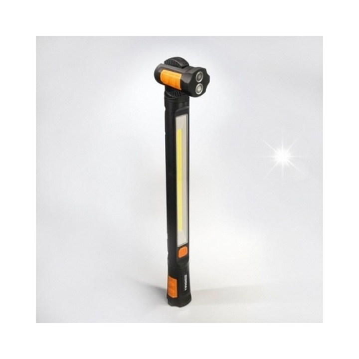 LED фенер Tiross 10W COB 1000lm, акумулаторна батерия 2600mAh, 360° въртящ се