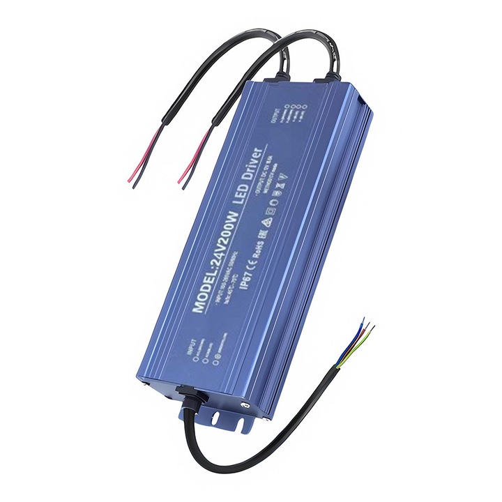 Sursa Alimentare Exterior IP67, 24V 8.33A - 200W, Aluminiu, 230x65x29mm