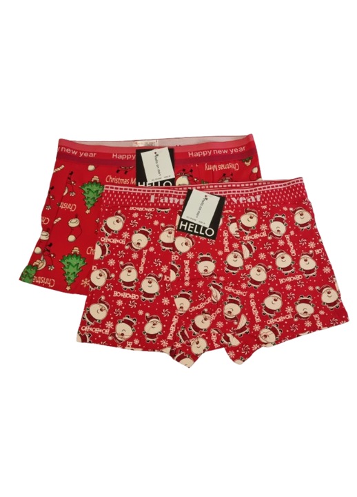 Férfi fehérnemű szett, 2 pár boxer, piros, Piros