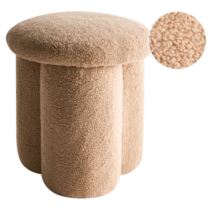 Pouf Bej, Beliani, Design Minimalist, 40x40x45cm