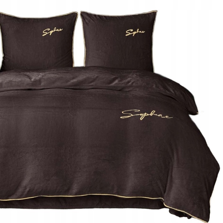 Lenjerie de pat 160x200 cm din microfibra "Miś" Cotton World, 3 piese, maro