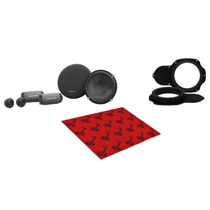 Аудио пакет, предназначен за Volkswagen Passat B6, Автомобилни високоговорители Harman Kardon, 16.5см, 400W, придружени от звукоизолиращо фолио 750x500мм