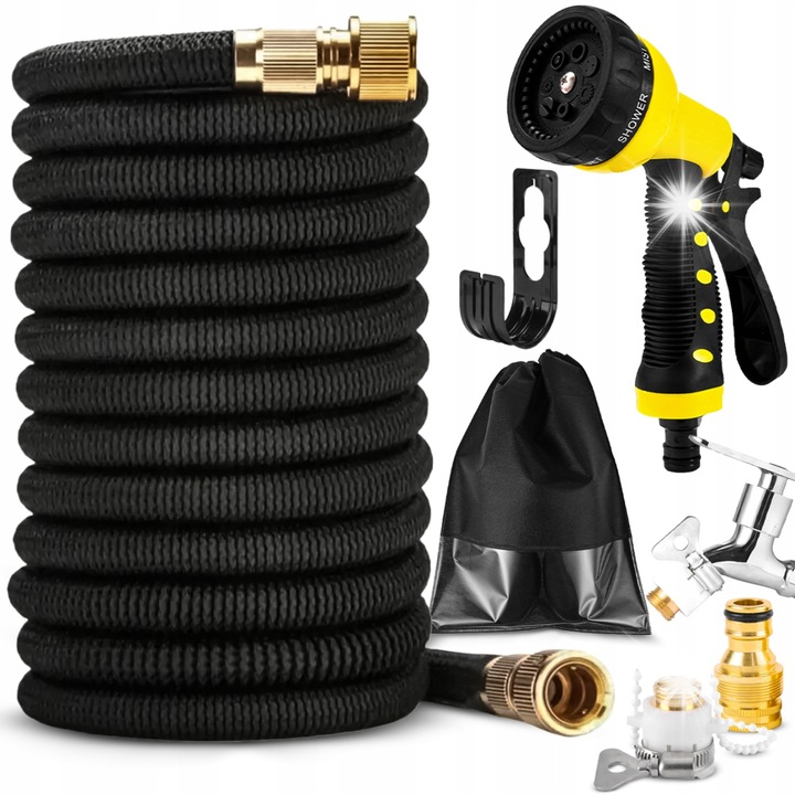 Heckermann 45m elasztikus kerti tömlő, 10 üzemmódú szórópisztoly, tartozékokkal