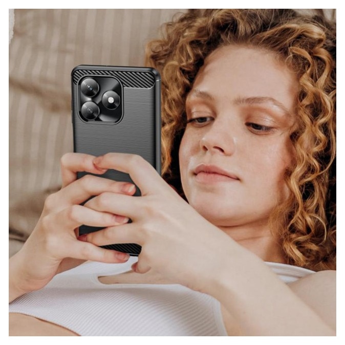 Husa Spate Upzz® Carbon Pro, Compatibila Cu Honor X5c Plus, Protectie Perfecta, Silicon, Negru
