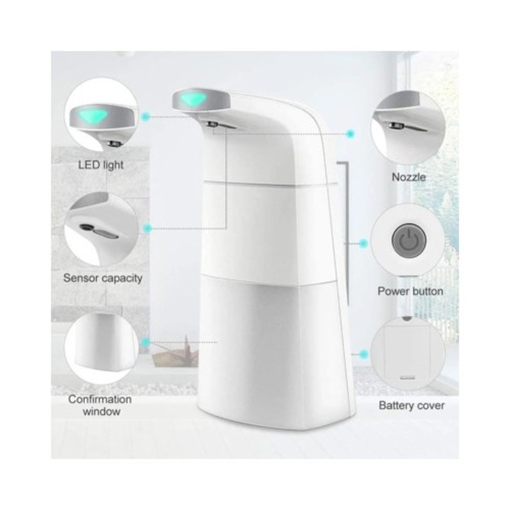 Automatikus Folyékony Szappanadagoló Érzékelővel, 250ml, Falra Szerelhető