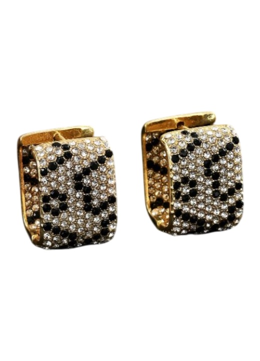 Cercei vintage cu pietre, model Tiger, 1.3 x 2 cm, culoarea auriu, theCasius.®