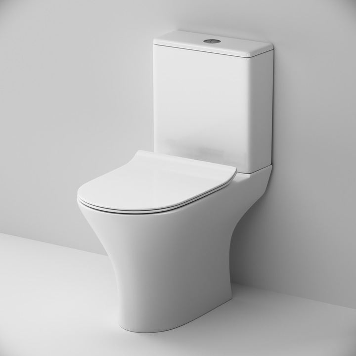 Set vas WC complet cu rezervor, mecanism si capac SoftClose, rimless, design modern, evacuare spate, alb, Flash CNA8600PSC AM.PM
