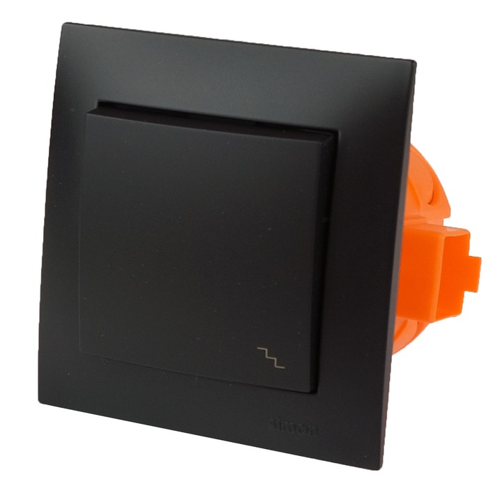 Kontakt-Simon 54 Premium váltókapcsoló, matt fekete, süllyesztett szerelés, rugós típus