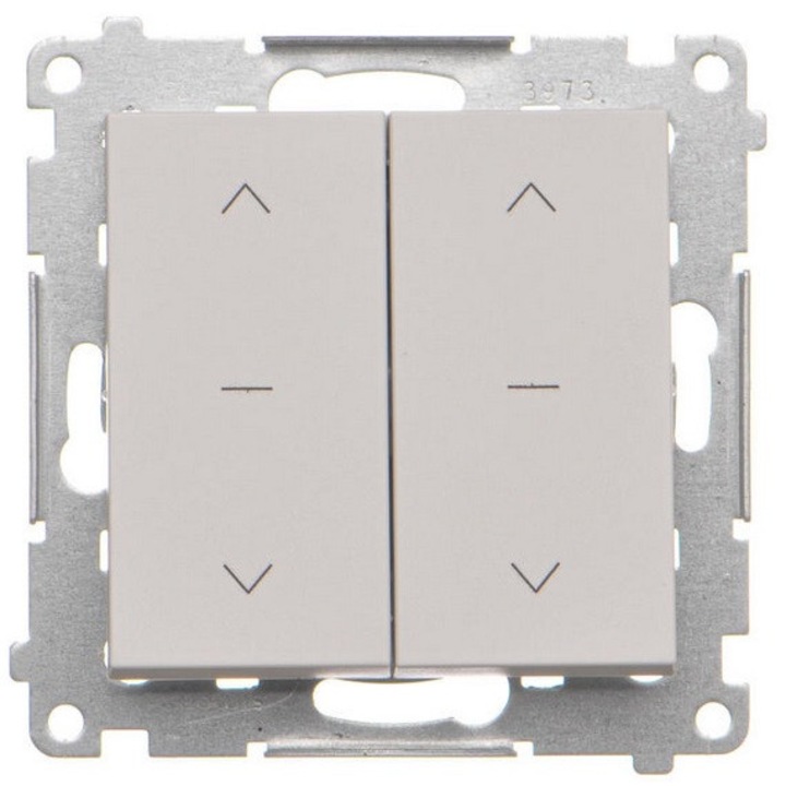Redőnykapcsoló dupla, Kontakt-Simon, Simon 55, matt szürke, 10A, 250V