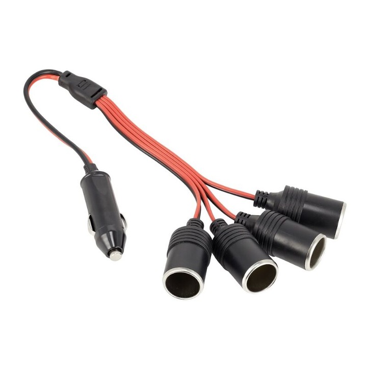 Stecher 4 pólusú, 12-24V, 4 vezetékkel, 30cm, 20A, Carmotion 58628