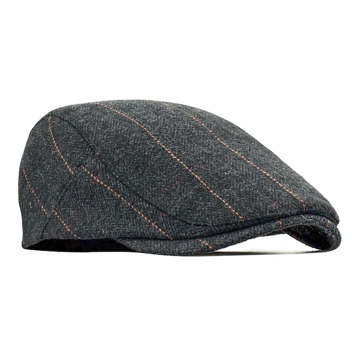 Basca unisex, ajustabila, din lana, Negru, 55-59 cm