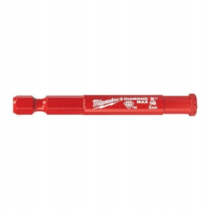 Freza diamantata Milwaukee, 8mm, Hex 1/4", pentru portelan si gresie