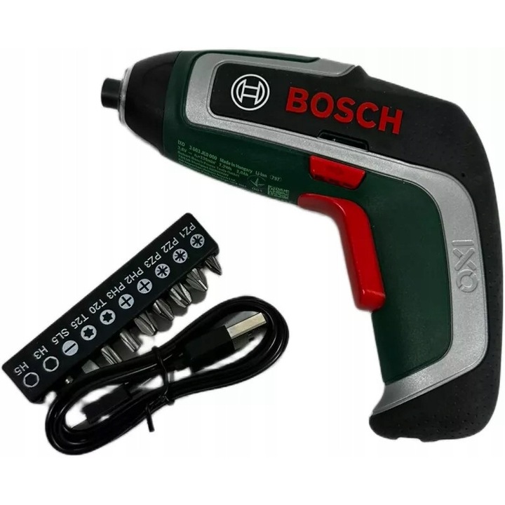Комплект електрически отвертки Bosch IXO 7, 3.6V, 2Ah, 5.5Nm, LED, 0.32кг, 147мм