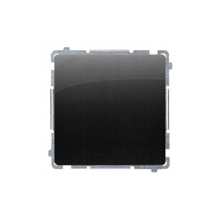 Simon Basic pillanatnyi kapcsoló, matt fekete, 10A, 250V, falba süllyeszthető