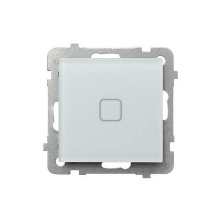 Ospel Sonata Touch érintőgomb, matt fehér üveg, kék/piros LED, 230V