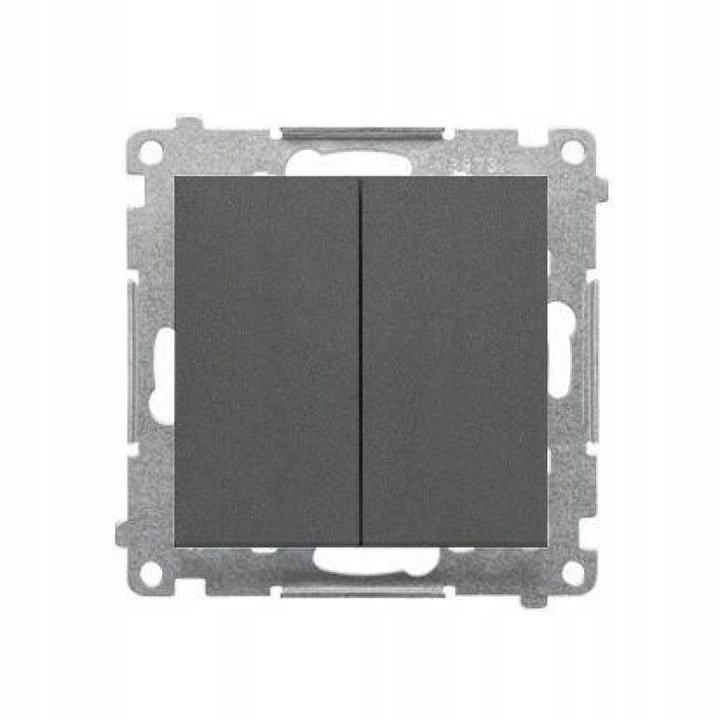 Buton dublu, Kontakt-Simon, grafit mat, 10AX 250V, conectori rapizi