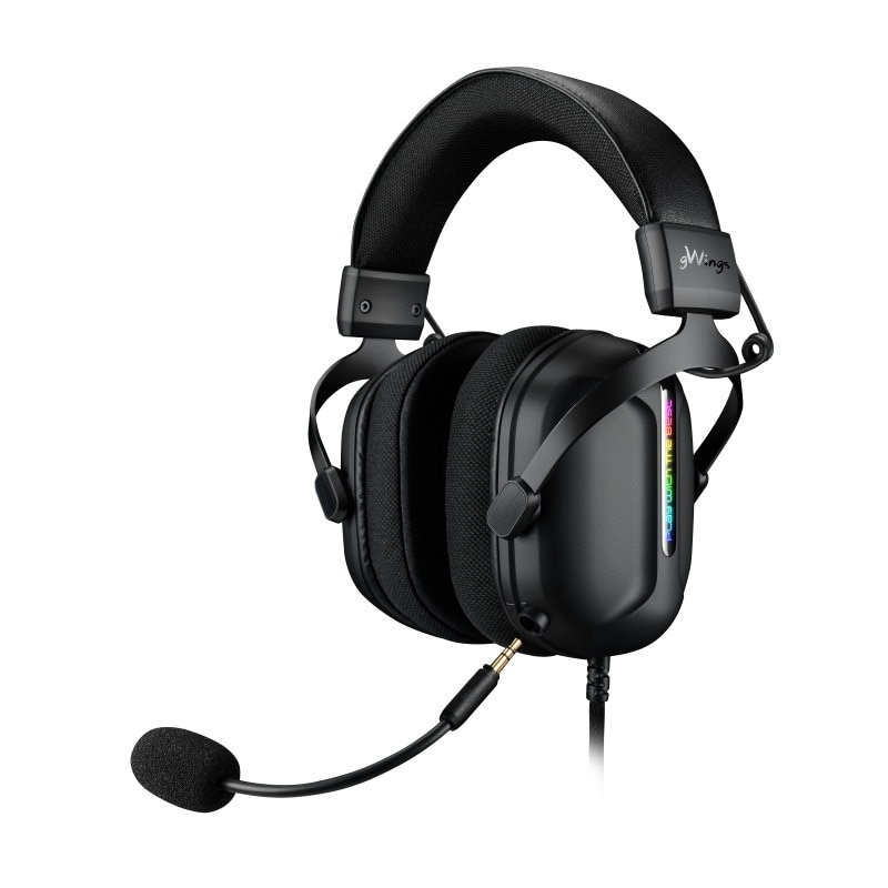 Casti Gamer, gWings 930hs, USB, RGB, 20 Hz ~ 20 KHz, 7.1, Negre