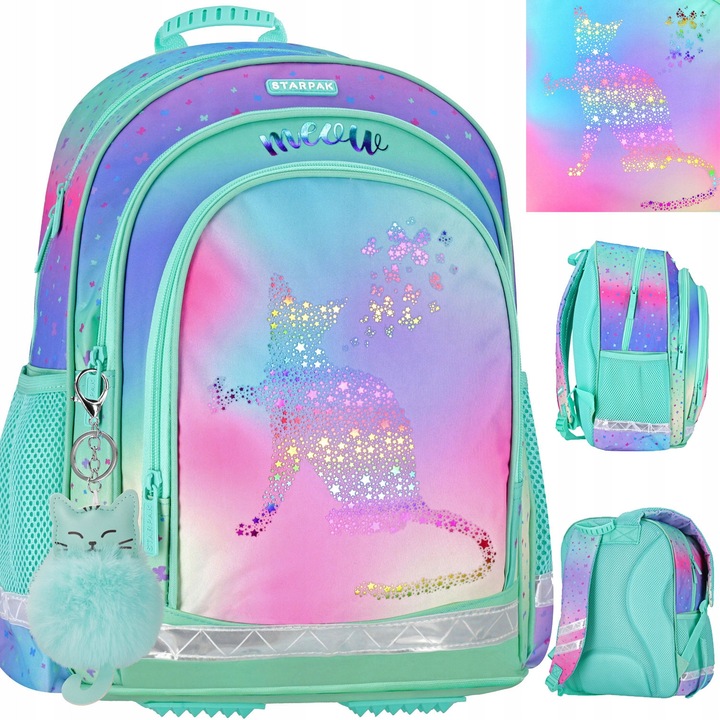 Iskolatáska Lányoknak Kitty Ombre Holografikus 1-3. Osztály