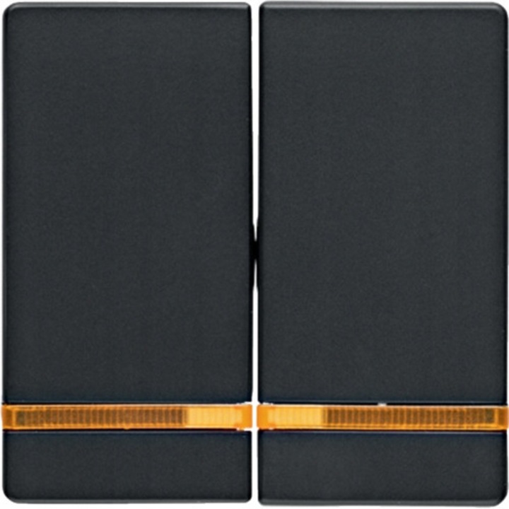 Comutator Dublu Hager Berker Q.1/Q.3, antracit, montare prin cleme, design modern