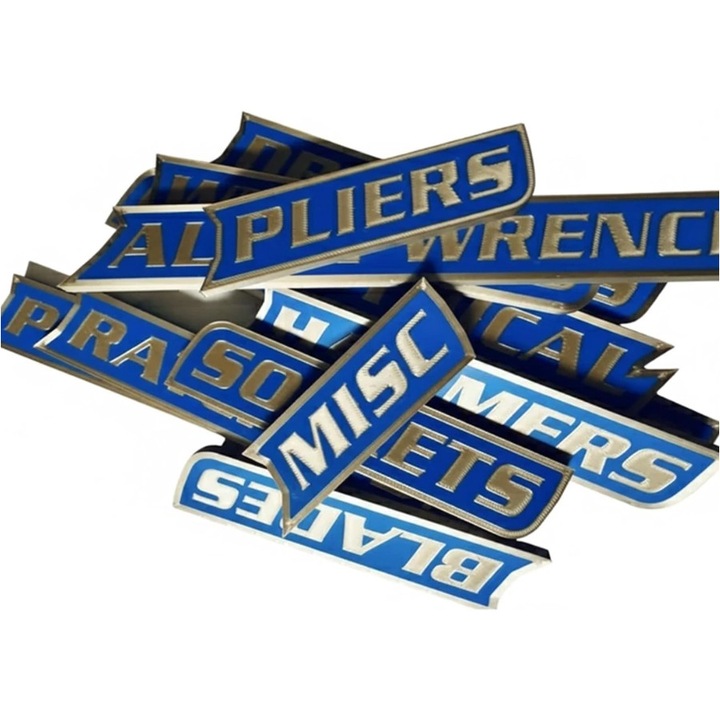 Magnetic Toolbox Labels, 3D-Printed Tool Box Labels, General Tool Box Organize