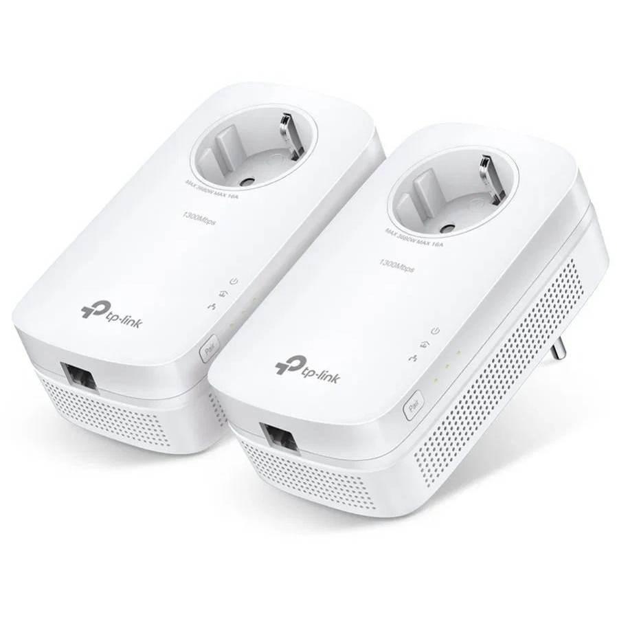 TP-Link Powerline-adapter Set – TL-PA8015PKIT – 1200 Mbps Via Stopcontact – Met Geïntegreerd Stopcontact – Plug & Play – Ideaal Voor Gaming En Streamen