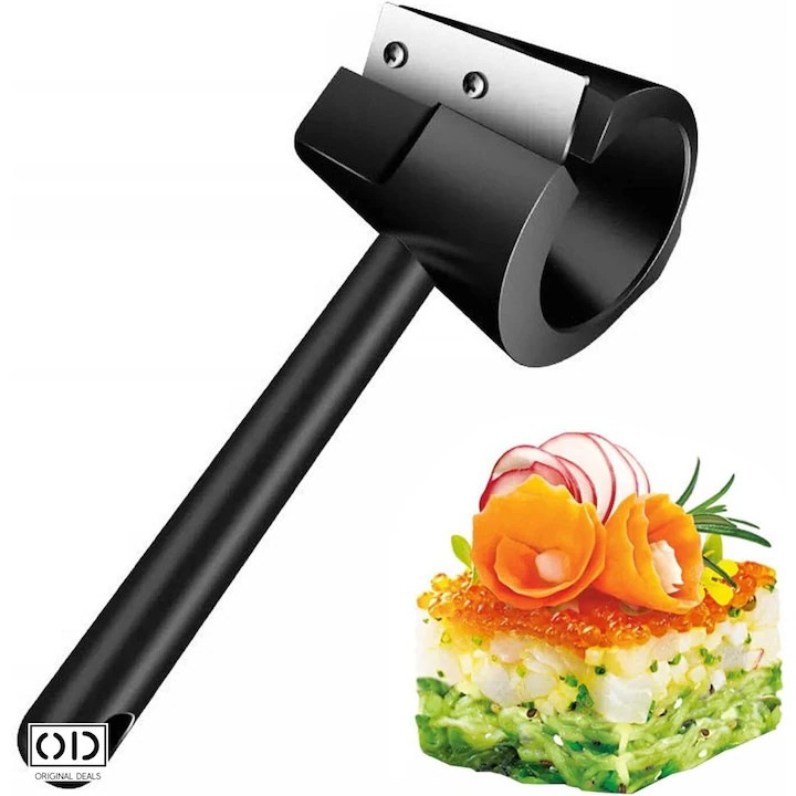 Ustensila de Tip Ascutitoare pentru Modelat Morcovi si Castraveti pentru Plating Decorativ Elegant, Model 2in1, Material PVC Negru, Dimesniune 16 x 5.8 cm, ORIGINAL DEALS