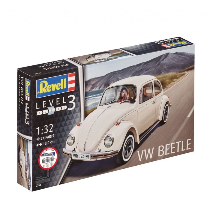 Macheta de asamblat, Revell, kit de pornire auto VW Beetle, 24 de piese