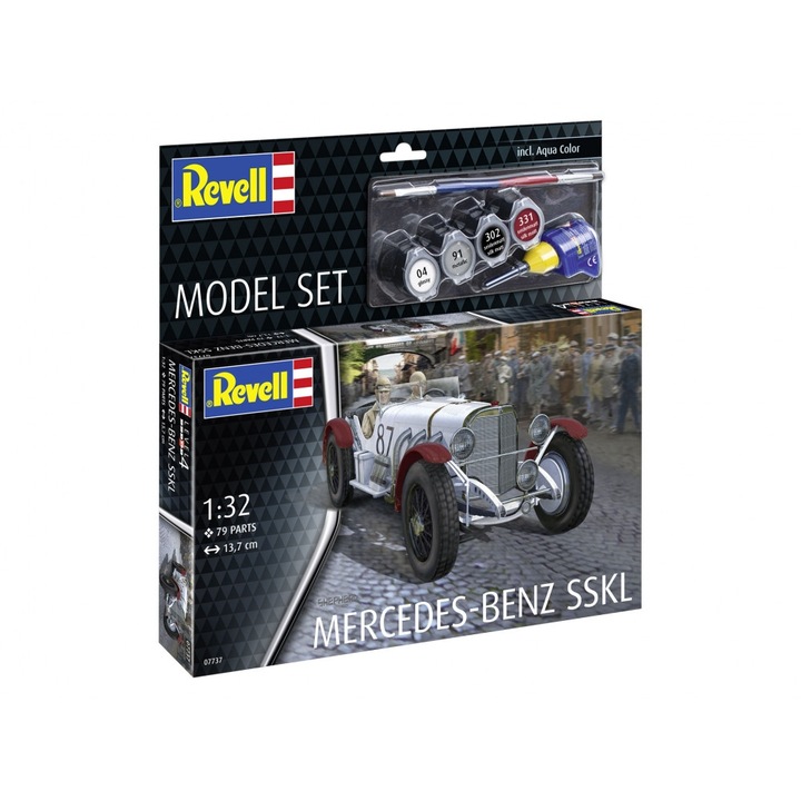 Macheta de asamblat, Revell, masina Mercedes-Benz SSKL, cu accesorii, 79 de piese