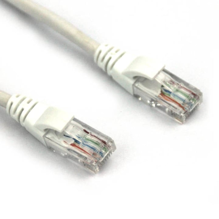 UTP hálózati kábel, szürke, Ethernet Cat 5e, 0.25m hosszúság – Internet patch kábel dugóval, RJ45 csatlakozóval