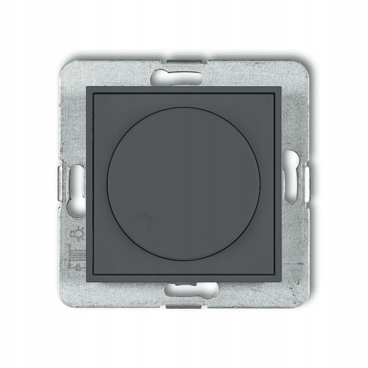 Dimmer LED Karlik MINI, matt grafit, LED teljesítmény 0-100W, halogén/izzólámpa 10-250W, méretek 80x80x6.3mm