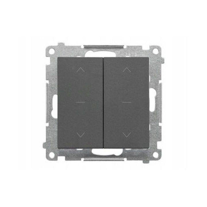 Comutator jaluzele dublu Simon 55, 3 poziții, grafit mat, 10A, montaj încastrat