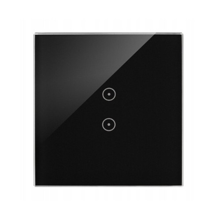 Érintőkapcsoló, Kontakt-Simon, Simon 54 Touch, 2 érintőmező, fekete, 96x92x10mm