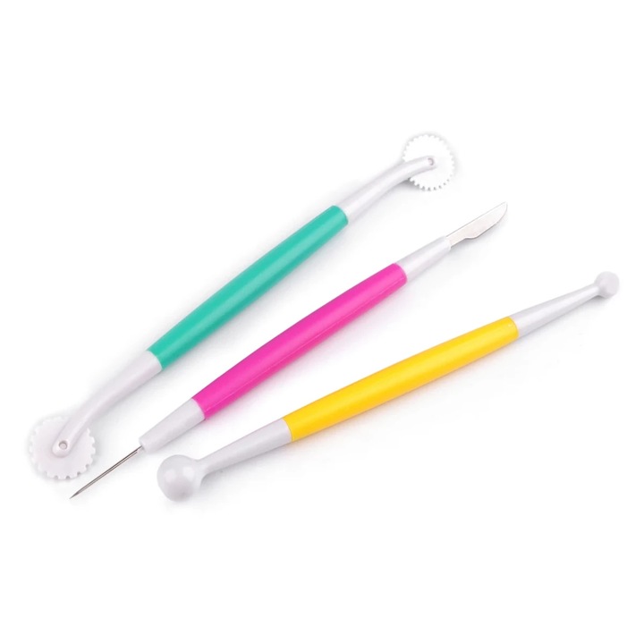 Stoklasa modellező szerszámkészlet, 3 darabos, ergonomikus, 16,5-17,5 cm, többszínű
