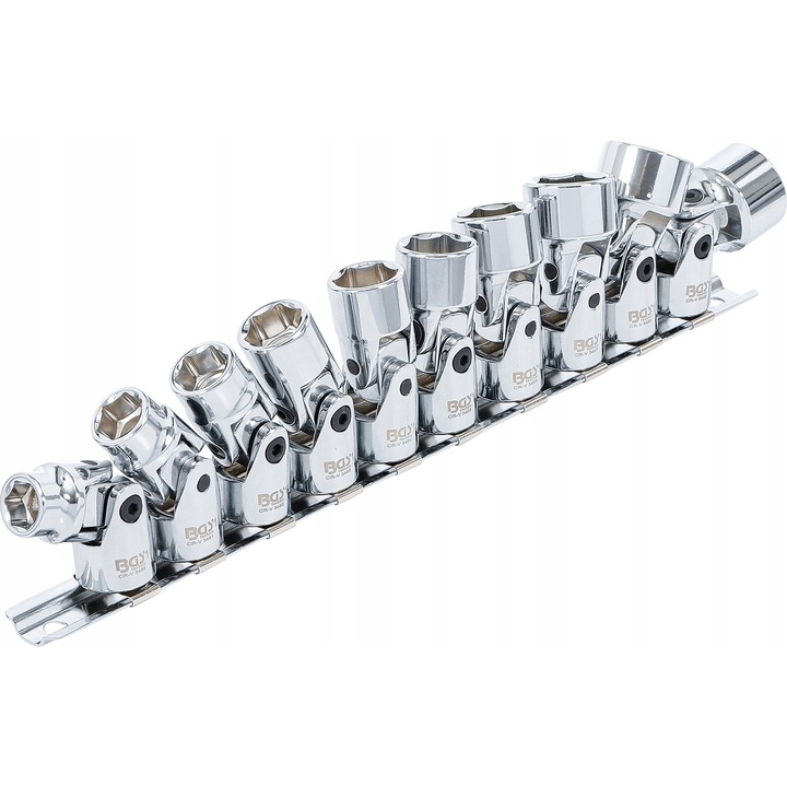 BGS 10 darabos hatlapfejű dugókulcs készlet, 10-19mm, 3/8" meghajtás, króm-vanádium acél