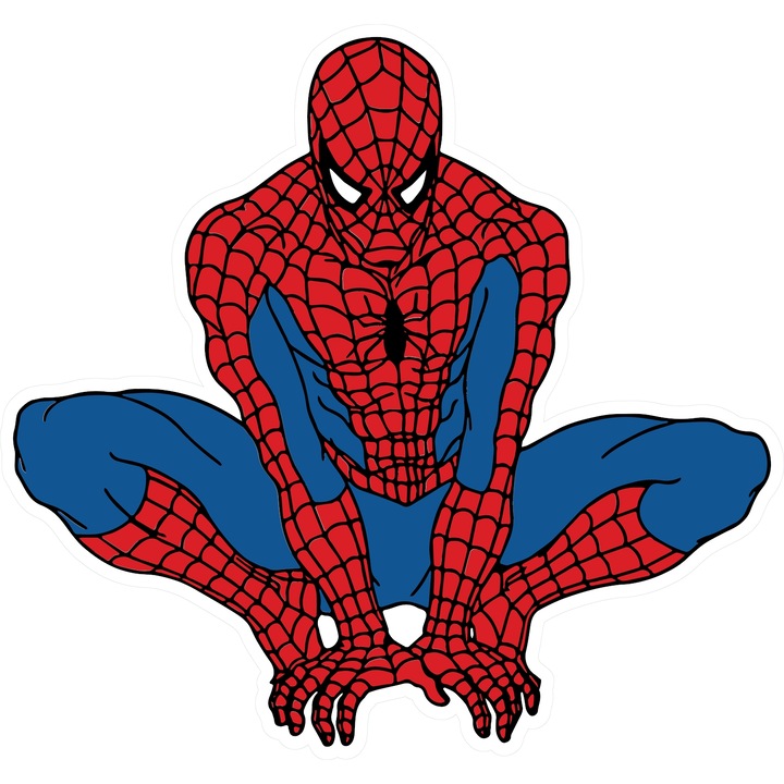 Sticker Adeziv Cu Spiderman Joaca si Aventura, Prietenie si Curaj in Orasul Magic, cu Margini Albe, PVC Vinyl 90CM