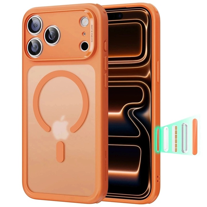 Husa pentru iPhone 17 Pro - ESR Classic Hybrid HaloLock - Frosted Orange
