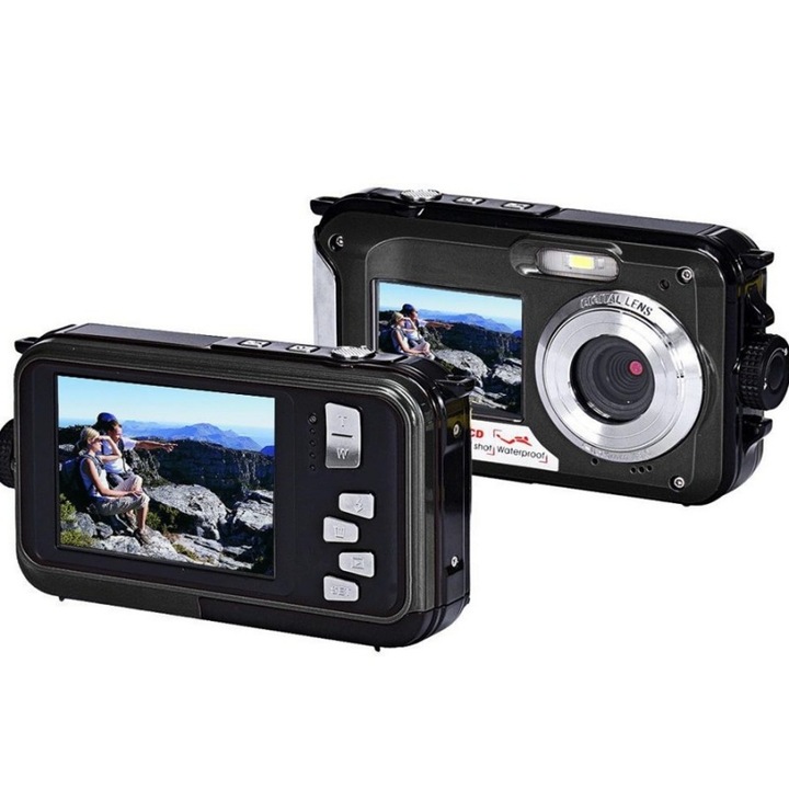 Cameră de acțiune ORBER, 2.7K, 48MP, neagră, 32GB, stabilizare imagine