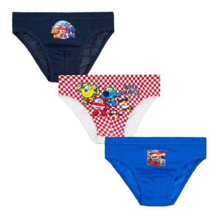 Комплект от 3 чифта боксерки, Super Wings, за момчета, Карета, 6-8 години