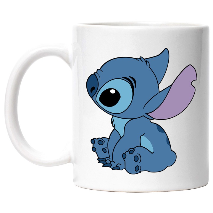 Cana Cu Stitch – Stele Dansatoare Vesela Pixel Curajoase – Aventura, Copii si Distractie, Ceramica, 330ML, Cu Maner si Interior Alb