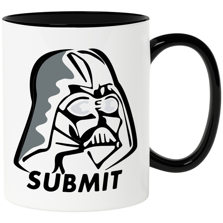 Cana Cu Star Wars – Stele Dansatoare Pixel Curajoase Vesel – Aventura, Copii si Distractie, Ceramica, 330ML, Cu Maner si Interior Negru