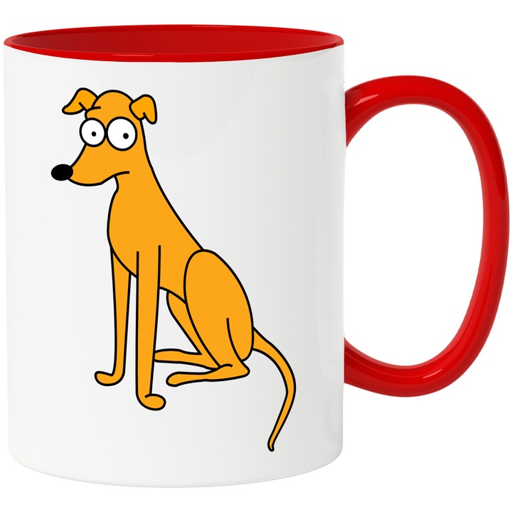 Cana Cu Simpson Familie si Rasete, Aventura si Prietenie Neintrerupta, Joaca si Distractie, Ceramica, 330ML, Cu Maner si Interior Rosu