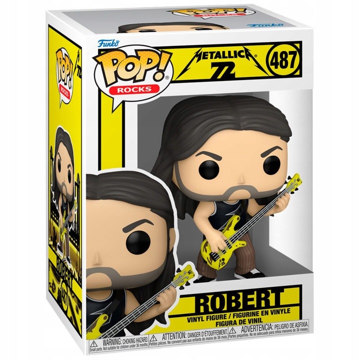 Figurina, Funko, Metallica 72 Robert nr. 487, vinil, 9cm, cutie de prezentare cu fereastră