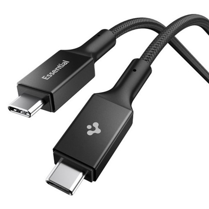 Spigen Essential töltő- és adatátviteli kábel, 2x USB-C, 240W, 40Gbps, 1.5m, Fekete