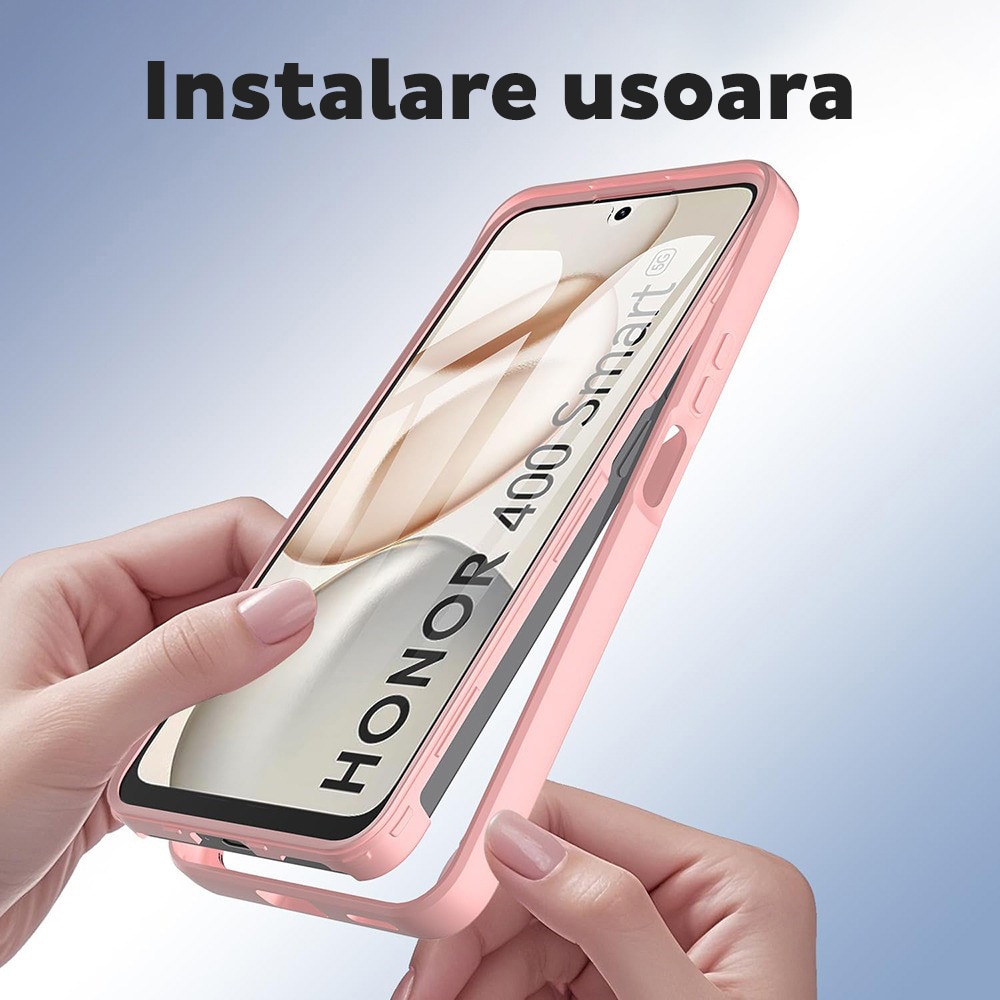 Husa pentru Honor 400 Smart / X7d 4G DaDen® ColorVerse 360, Antisoc, Protectie completa spate-ecran, Roz