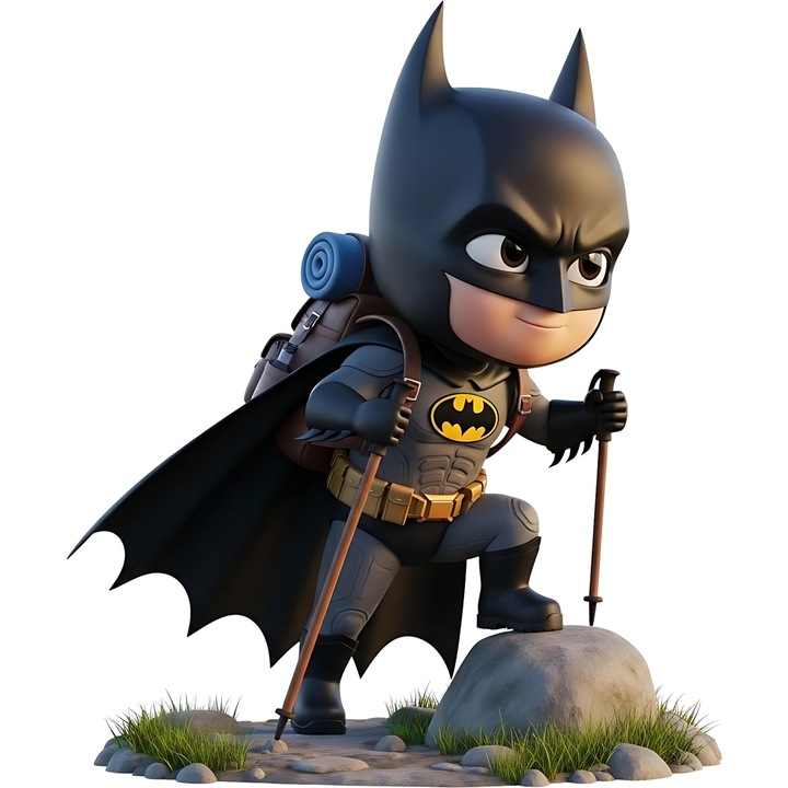 Sticker Adeziv Cu Batman – Personaj DC Vesel, Cadou Amuzant si Fermecator, cu Margini Albe, PVC Vinyl 50CM