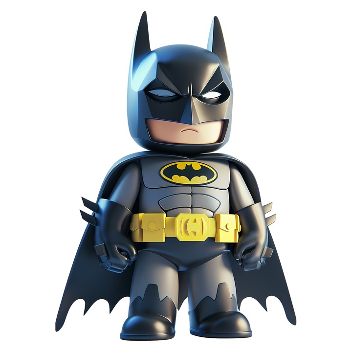 Sticker Adeziv Cu Batman – Poveste DC Vesela, Cadou Magic si Aventuros, cu Margini Albe, PVC Vinyl 90CM