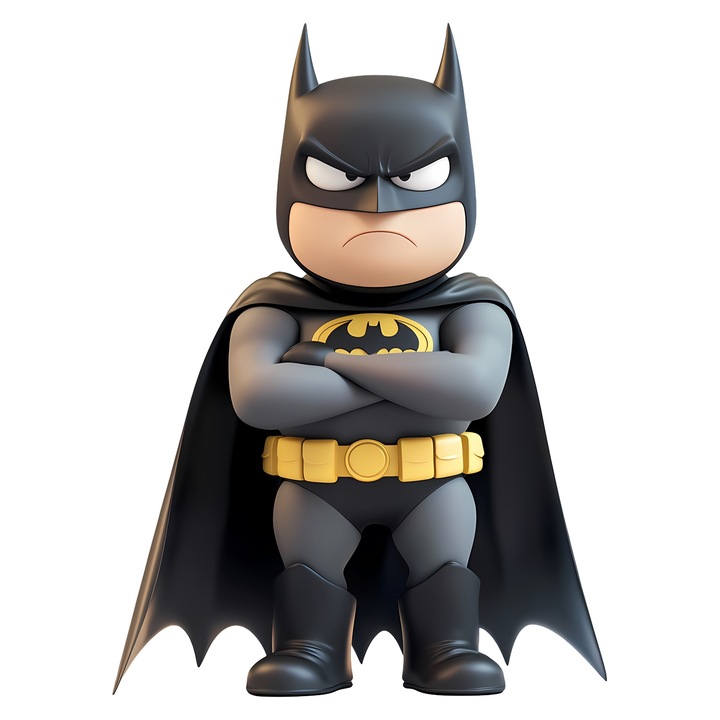 Sticker Adeziv Cu Batman – Erou Aventuros Gotham, Cadou Fermecator si Colorat, cu Margini Albe, PVC Vinyl 10CM